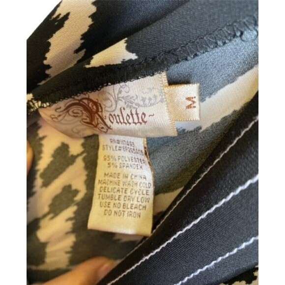 Roulette Women Casual Formal Fit & Flare Sleeveless Geometric Dress Size Medium - Picture 4 of 7